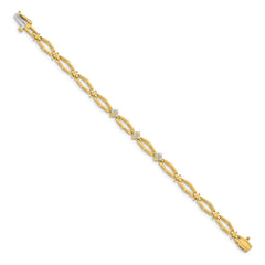 14k Complete 1/5 carat Round AAA Diamond Cluster Fancy 7 inch Bracelet