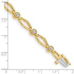 14k Complete 3/4 carat Round AAA Diamond Fancy Link 7 inch Bracelet
