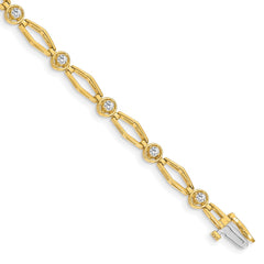 14k Complete 3/4 carat Round AAA Diamond Fancy Link 7 inch Bracelet