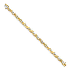 14k Complete 2.88 carat Round VS Diamond Fancy Swirl 7 inch Tennis Bracelet
