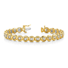 14k Holds 1/2 carat 6-2.8mm Circle Add-a-Diamond 7 inch Tennis Bracelet Mounting with 6 Heads