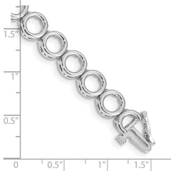 14k White Gold Holds 22 Stones up to 3.25mm Circle Add-a-Diamond 7 inch Tennis Bracelet