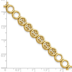 14k Holds 3/4 carat 6-3.2mm Circle Add-a-Diamond 7 inch Tennis Bracelet Mounting with 6 Heads