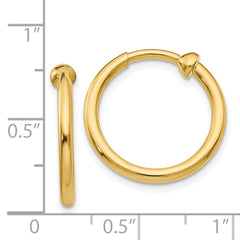 14k Non-Pierced Hoop Earrings - 4