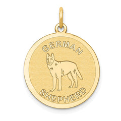 14k German Shepherd Disc Charm