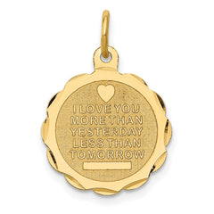 14k Love Sentinment Engraveable Charm