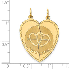 14k Break-apart I LOVE YOU Charm - 2