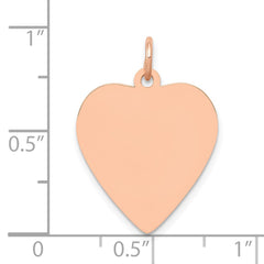 14K Rose Polished Heart Shaped Disc Pendant - 6