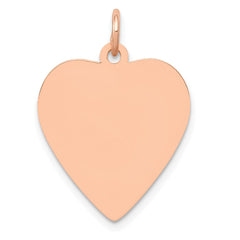 14K Rose Polished Heart Shaped Disc Pendant - 6