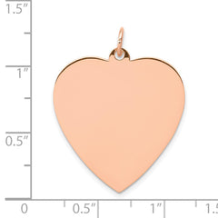 14K Rose Polished Heart Shaped Disc Pendant - 8