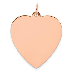 14K Rose Polished Heart Shaped Disc Pendant - 8