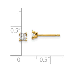14k VS Quality Complete Princess-cut Diamond Earrings