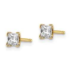 14k VS Quality Complete Princess-cut Diamond Earrings - 5