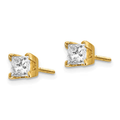14k VS Quality Complete Princess-cut Diamond Earrings - 6