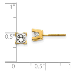 14k VS Quality Complete Princess-cut Diamond Earrings - 6