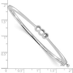 14k White Gold Holds 1/2 carat 1-4.0mm and 2-3.1mm Round Stones Hinged Oval Bangle Bracelet Mounting