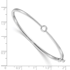 14k Yellow Gold Holds 1/4 carat 4.0mm Round Stone Hinged Oval Bangle Bracelet Mounting