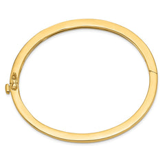 14k 3.6mm Polished Solid Hinged Oval Bangle Bracelet