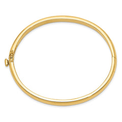 14k 5.6mm Polished Solid Hinged Oval Bangle Bracelet