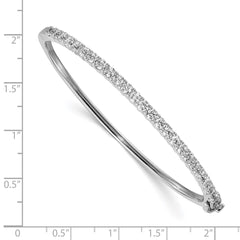 14k White Gold AA Diamond Hinged Bangle - 4