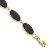 14k Polished 12x7mm Onyx 8.25 inch Bracelet
