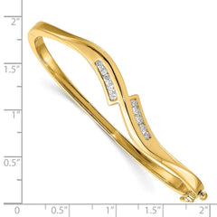 14k Complete 3/8 carat VS Diamond Hinged Oval Bangle Bracelet