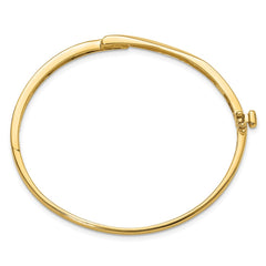 14k Holds 1/8 carat 3-2.2mm Round Stones Hinged Oval Bangle Bracelet Mounting