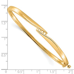14k Holds 1/8 carat 3-2.2mm Round Stones Hinged Oval Bangle Bracelet Mounting