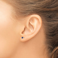 14k White Gold 3mm Sapphire Stud Earrings