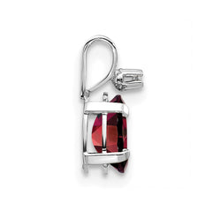 14K White Gold Diamond and Garnet Birthstone Pendant