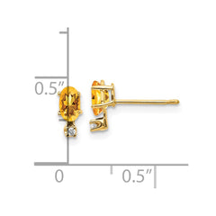 14k Diamond & Citrine Birthstone Earrings