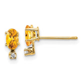 14k Diamond & Citrine Birthstone Earrings