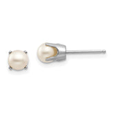 14k White Gold 5mm FW Cultured Pearl Stud Earrings