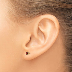 14k 3mm January/Garnet Post Earrings