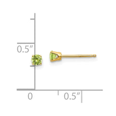 14k 3mm August/Peridot Post Earrings