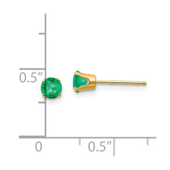 14k 4mm May/Emerald Post Earrings