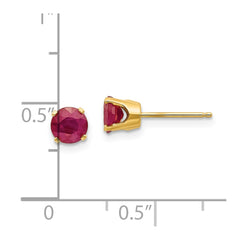 14k 5mm Ruby Post Stud Earrings