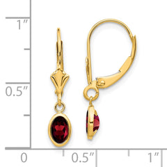 14k 6x4mm Garnet/January Earrings - 2