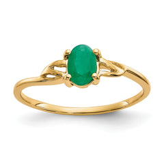 14k Emerald Birthstone Ring - 2