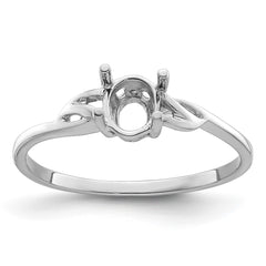 14k White Gold Birthstone Ring Mounting