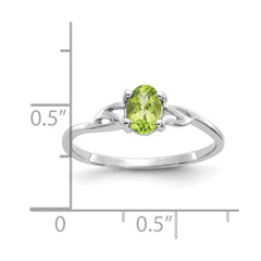 14k White Gold Peridot Birthstone Ring - 2
