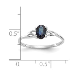 14k White Gold Sapphire Birthstone Ring - 2