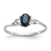 14k White Gold Sapphire Birthstone Ring - 2