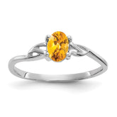 14k White Gold Citrine Birthstone Ring - 4