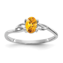 14k White Gold Citrine Birthstone Ring - 4