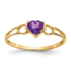 14k Amethyst Birthstone Ring - 3