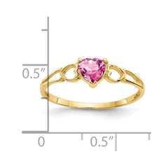 14k Pink Tourmaline Birthstone Ring - 3
