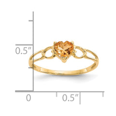 14k Citrine Birthstone Ring - 2