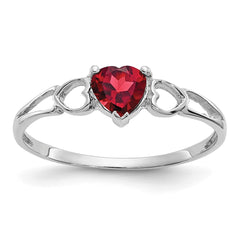 14k White Gold Garnet Birthstone Ring - 4