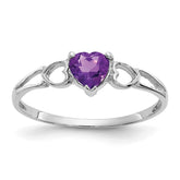 14k White Gold Amethyst Birthstone Ring - 3